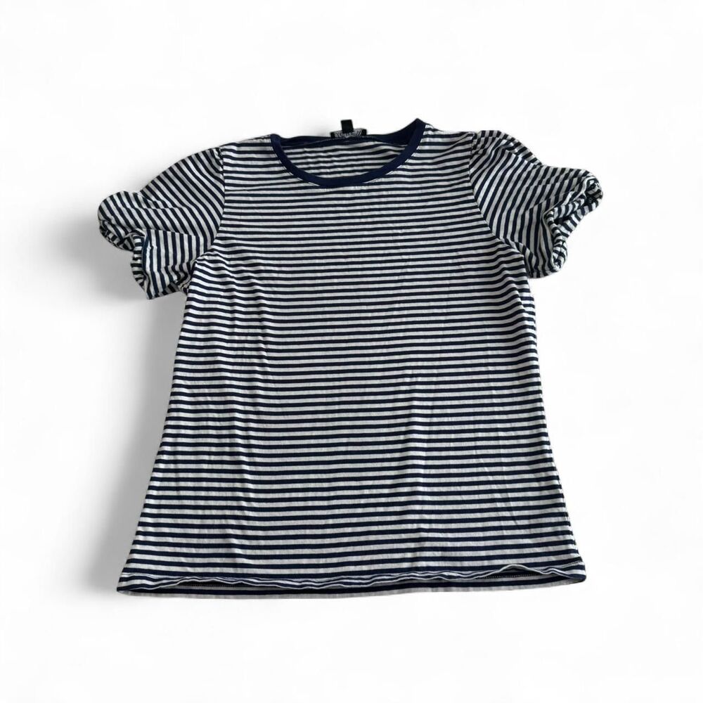J.Crew striped t-shirt with feminine tie-sleeve detail |‎ Woman's Medium